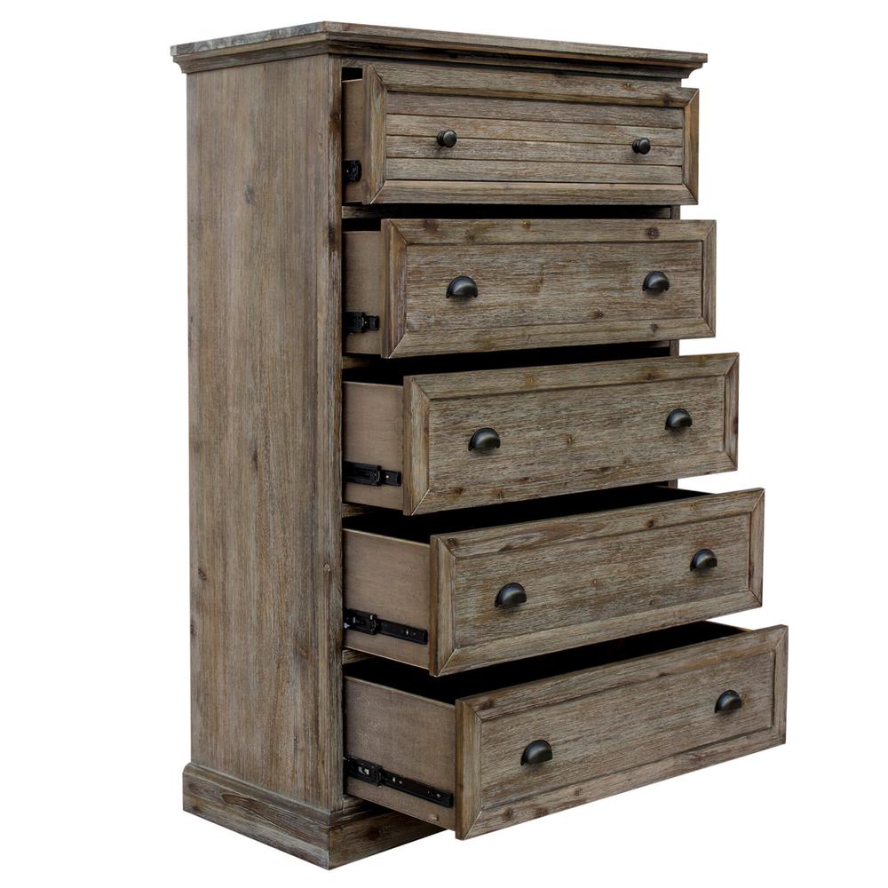 Solstice Gray 5 Drawer Bedroom Chest. Picture 6