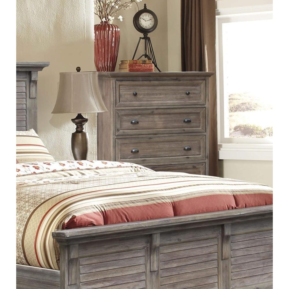 Solstice Gray 5 Drawer Bedroom Chest. Picture 5