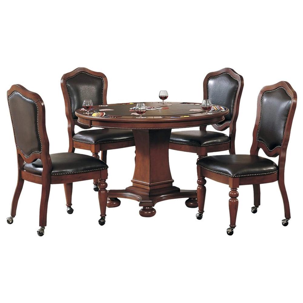 5 Piece Bellagio 48" Round Dining and Poker Table Set. Picture 1
