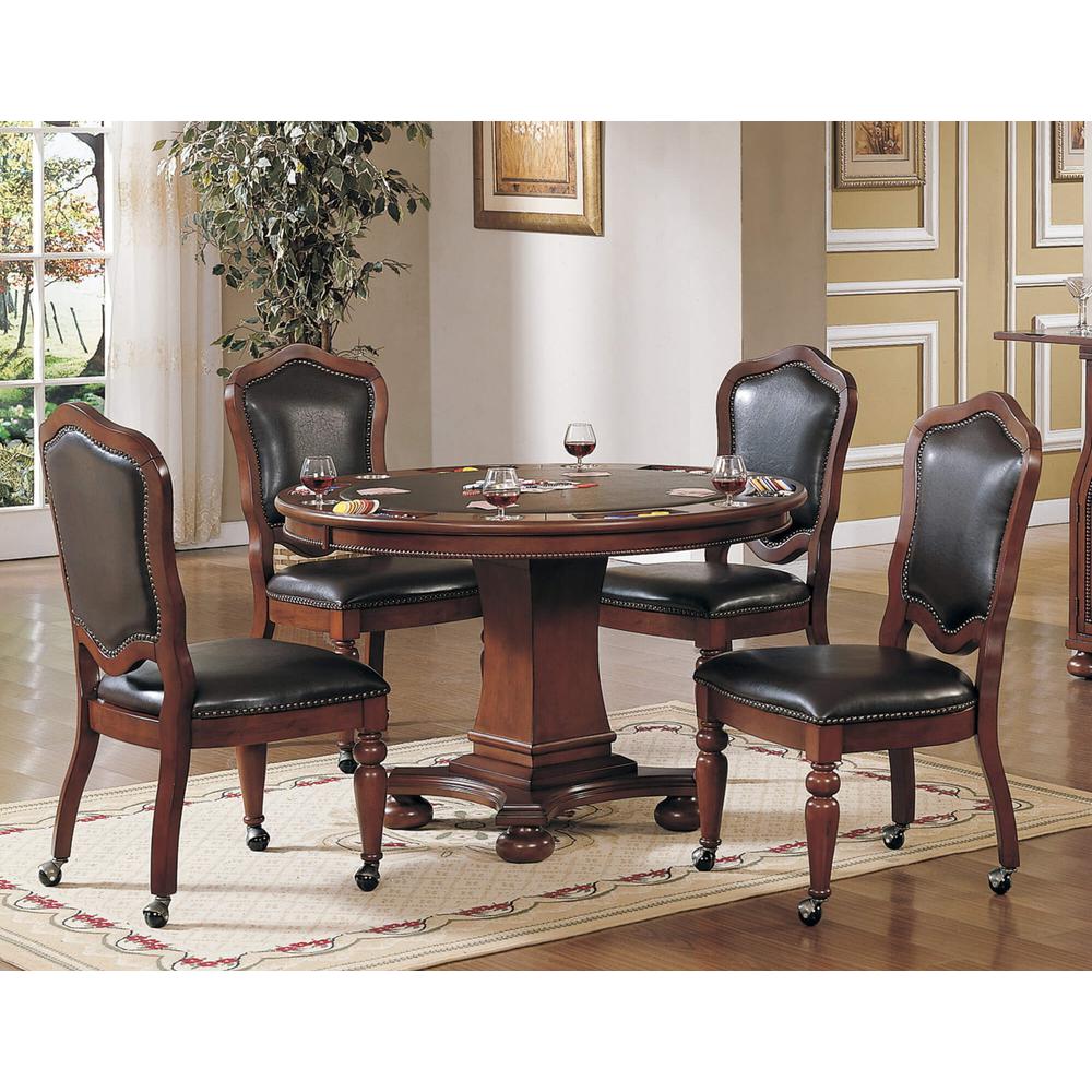 5 Piece Bellagio 48" Round Dining and Poker Table Set. Picture 4