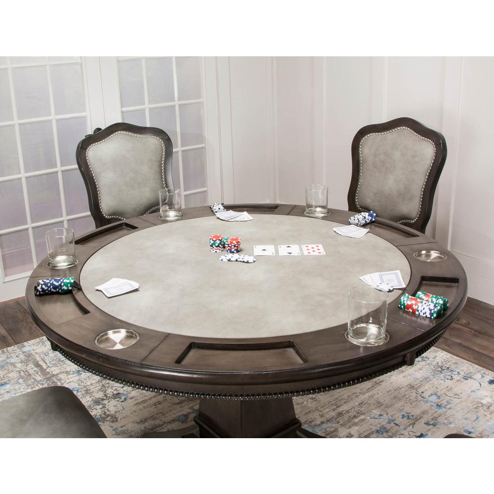 5 Piece 48" Round Vegas Dining and Poker Table Set. Picture 3