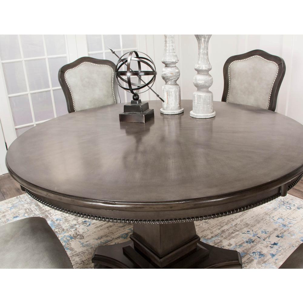 5 Piece 48" Round Vegas Dining and Poker Table Set. Picture 4