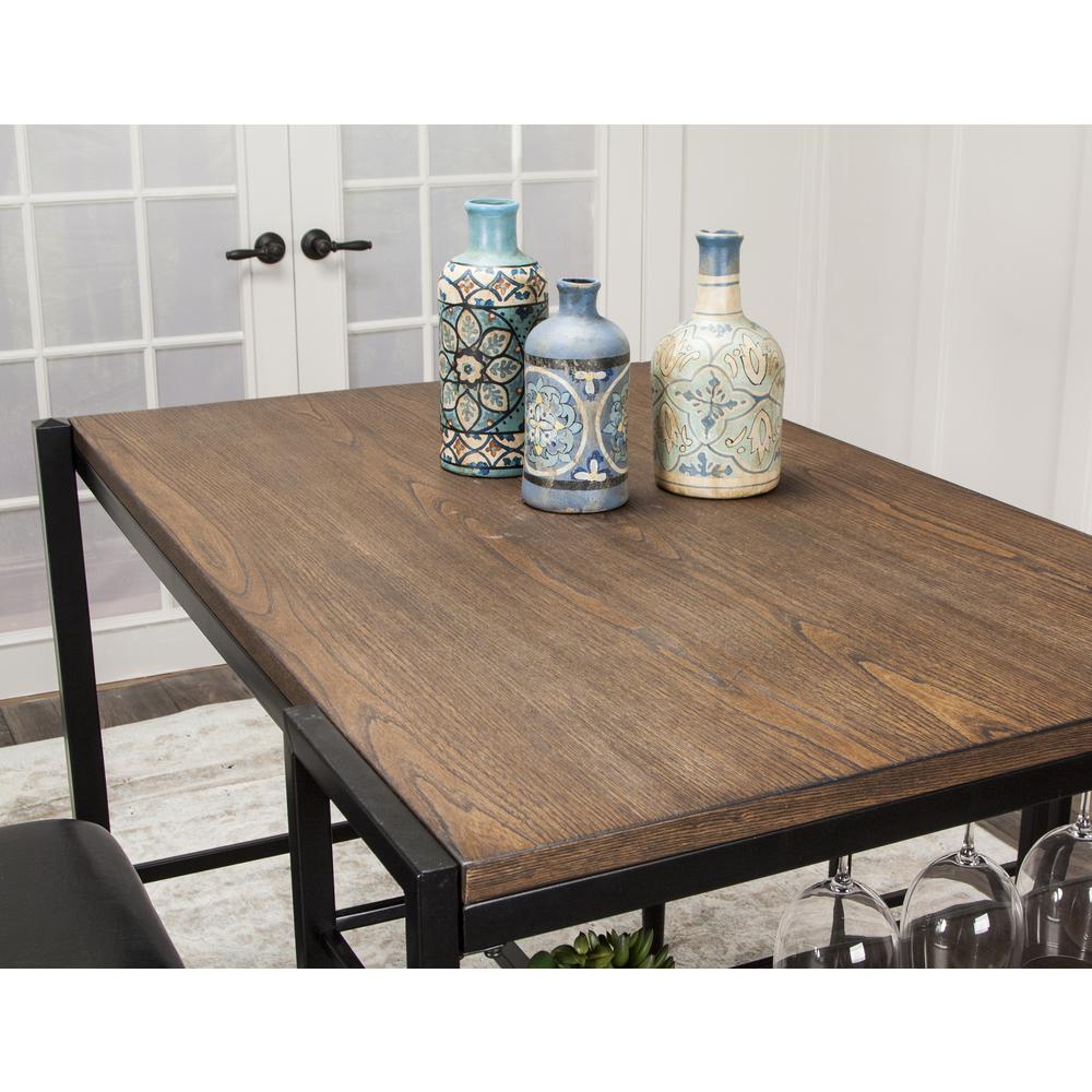 Rustic Elm Industrial 3 Piece Counter Height Pub Table Set. Picture 3