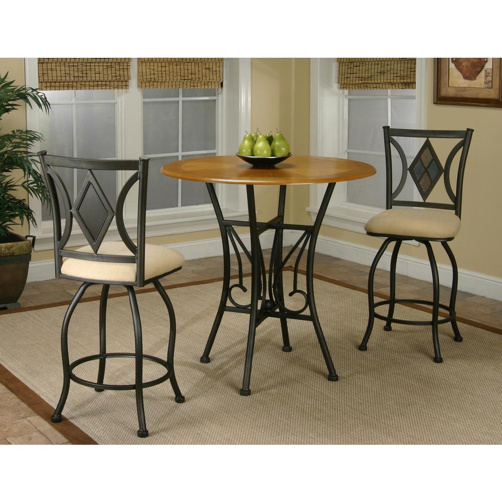 Sunset Trading 3 Piece Dart 36" Round Pub Table Set. Picture 1