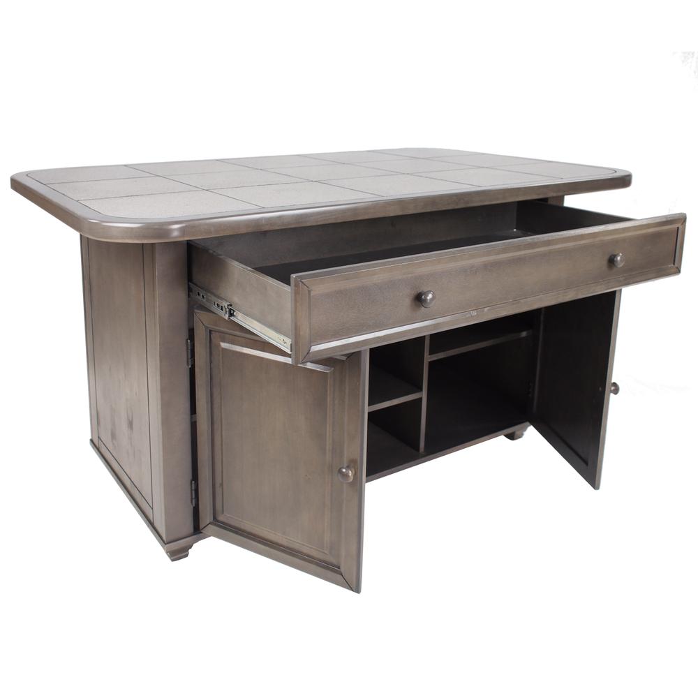 Shades of Gray 3 Piece Kitchen Island Set. Picture 2