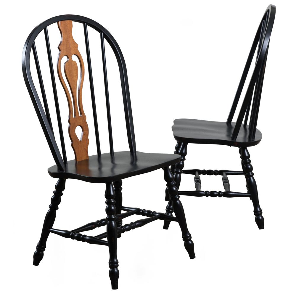 Black Cherry Selections Keyhole Windsor Dining Side Chairs. Picture 5