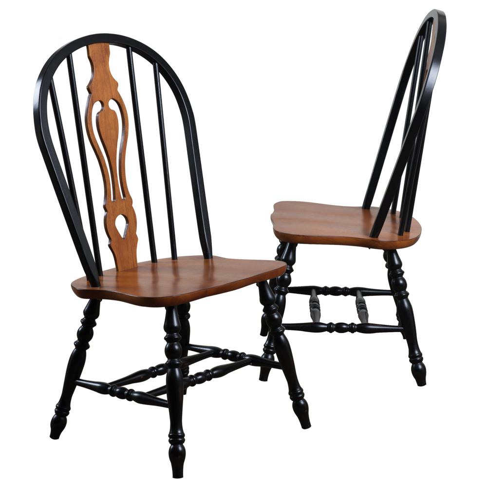 Black Cherry Selections Keyhole Windsor Dining Side Chairs. Picture 3