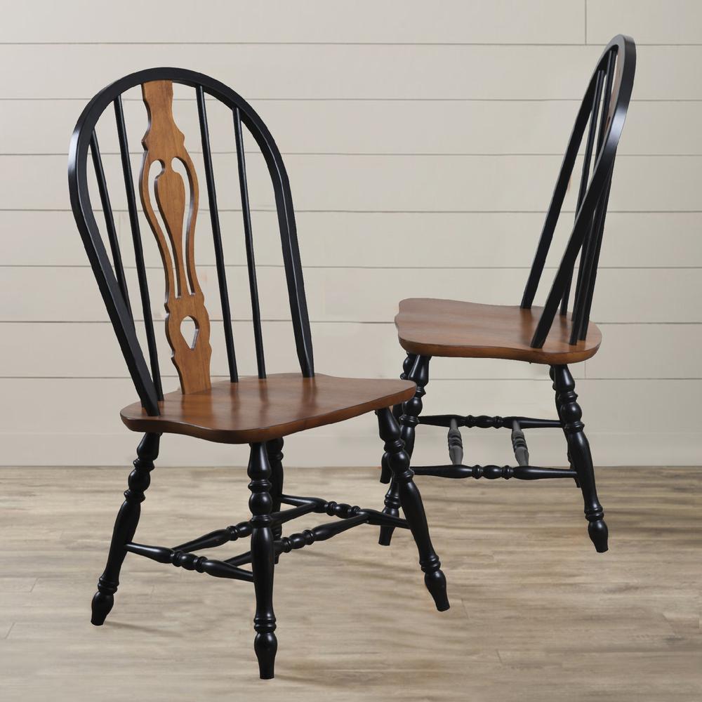 Black Cherry Selections Keyhole Windsor Dining Side Chairs. Picture 4