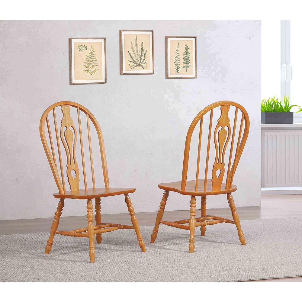 Oak Selections Keyhole Windsor Dining Side Chairs. Picture 1