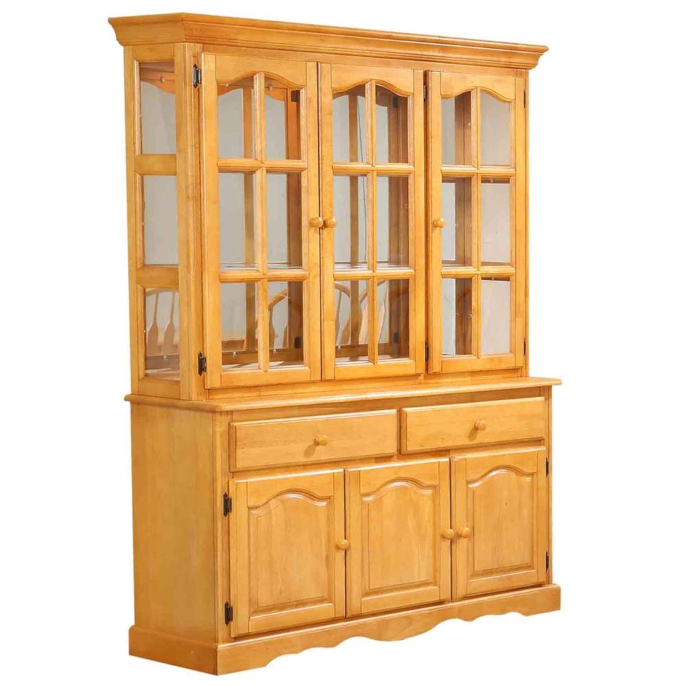 Selections 53"W China Cabinet w Glass Doors Mirrored Back. Picture 2