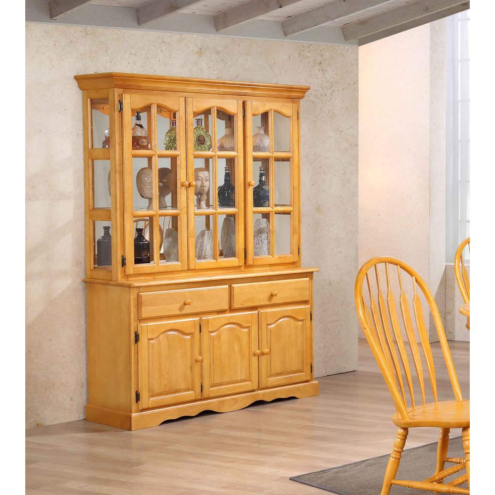 Selections 53"W China Cabinet w Glass Doors Mirrored Back. Picture 6