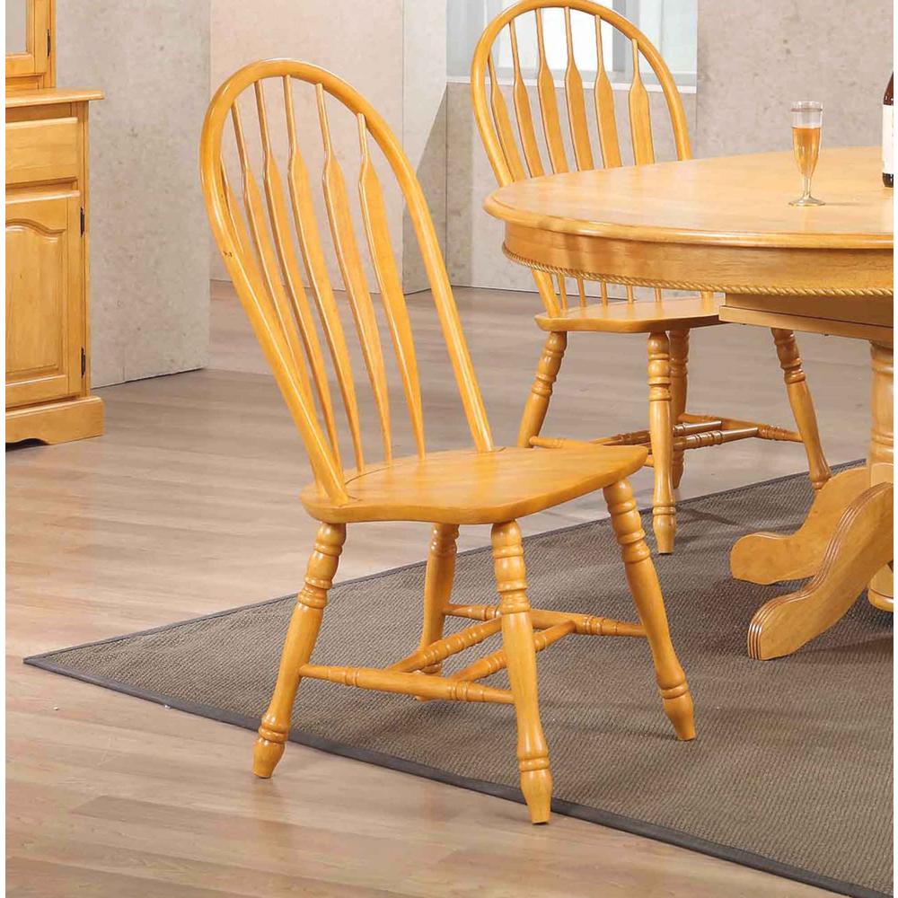Sunset Trading Oak Selections Comfort Back Dining Chair | Light Oak | Set of 2. Picture 3