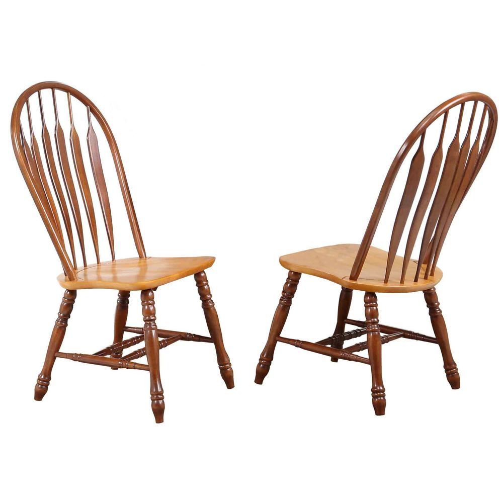 Sunset Trading Oak Selections Comfort Back Dining Chair | Nutmeg Brown and Light Oak | Set of 2. Picture 2