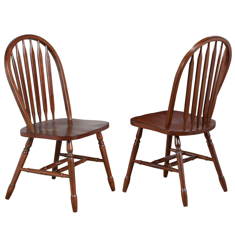 Sunset Trading Andrews Arrowback Dining Chair | Chestnut Brown | Set of 2. Picture 3