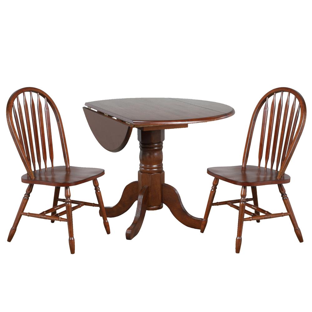 Andrews 3 Piece 42" Round Extendable Dining Set. Picture 5