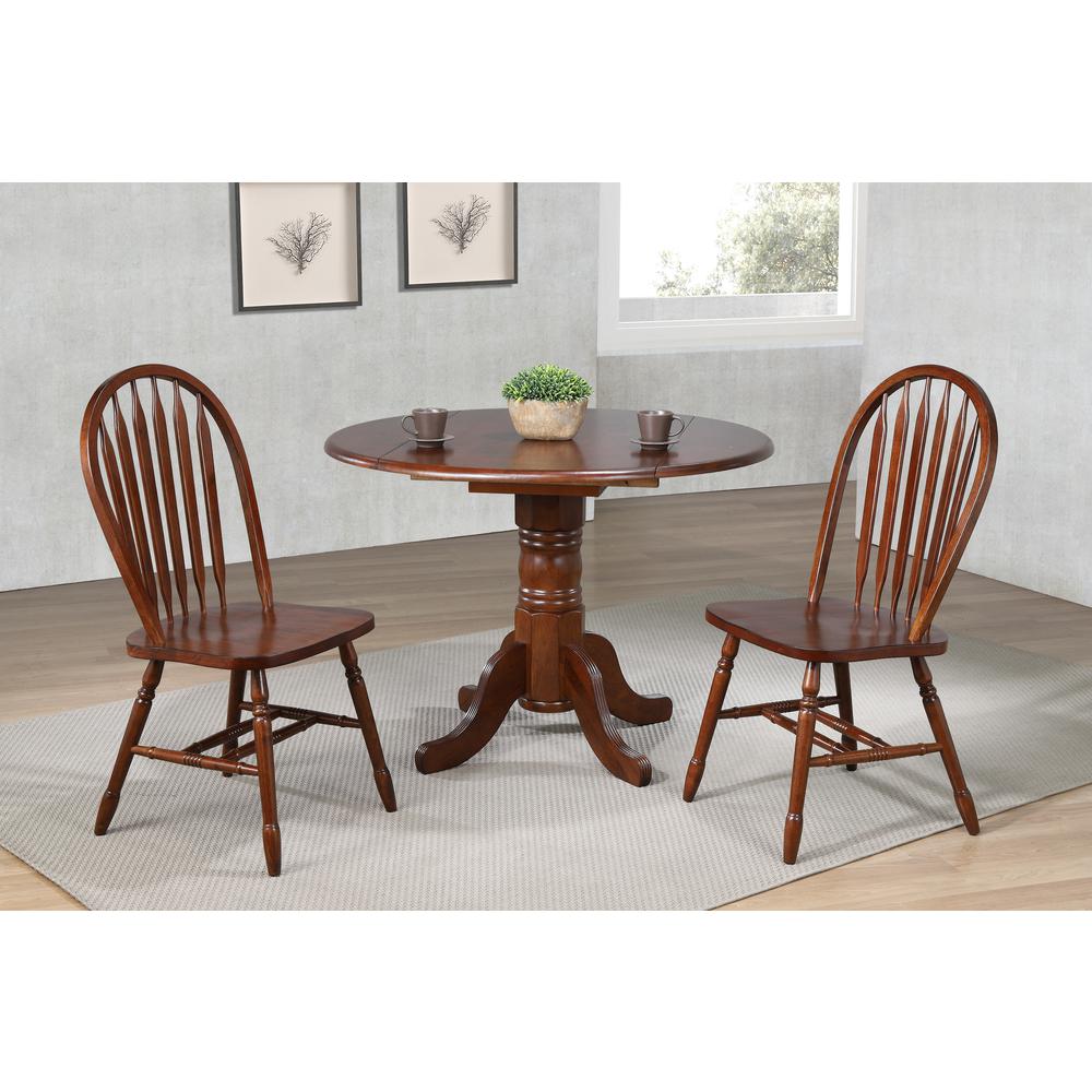 Andrews 3 Piece 42" Round Extendable Dining Set. Picture 6