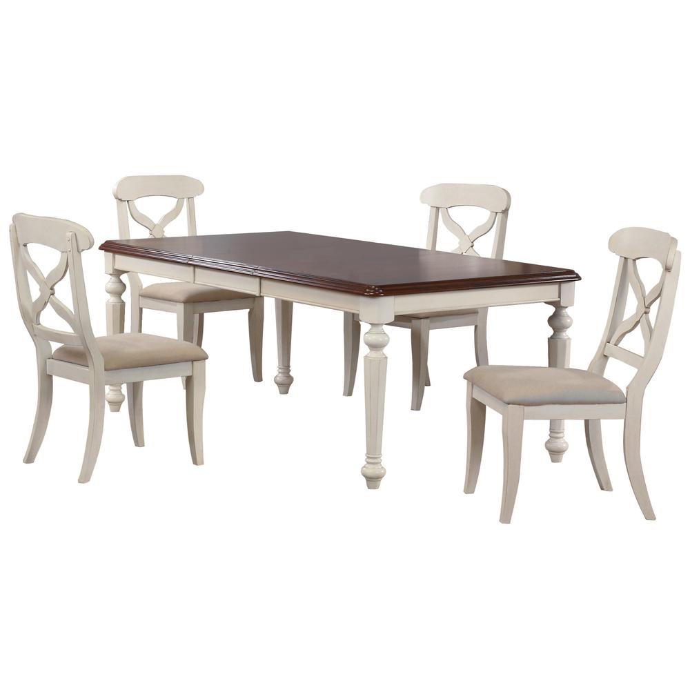 Andrews 5 Piece 58-76" Rectangular Butterfly Extendable Dining Set. Picture 1