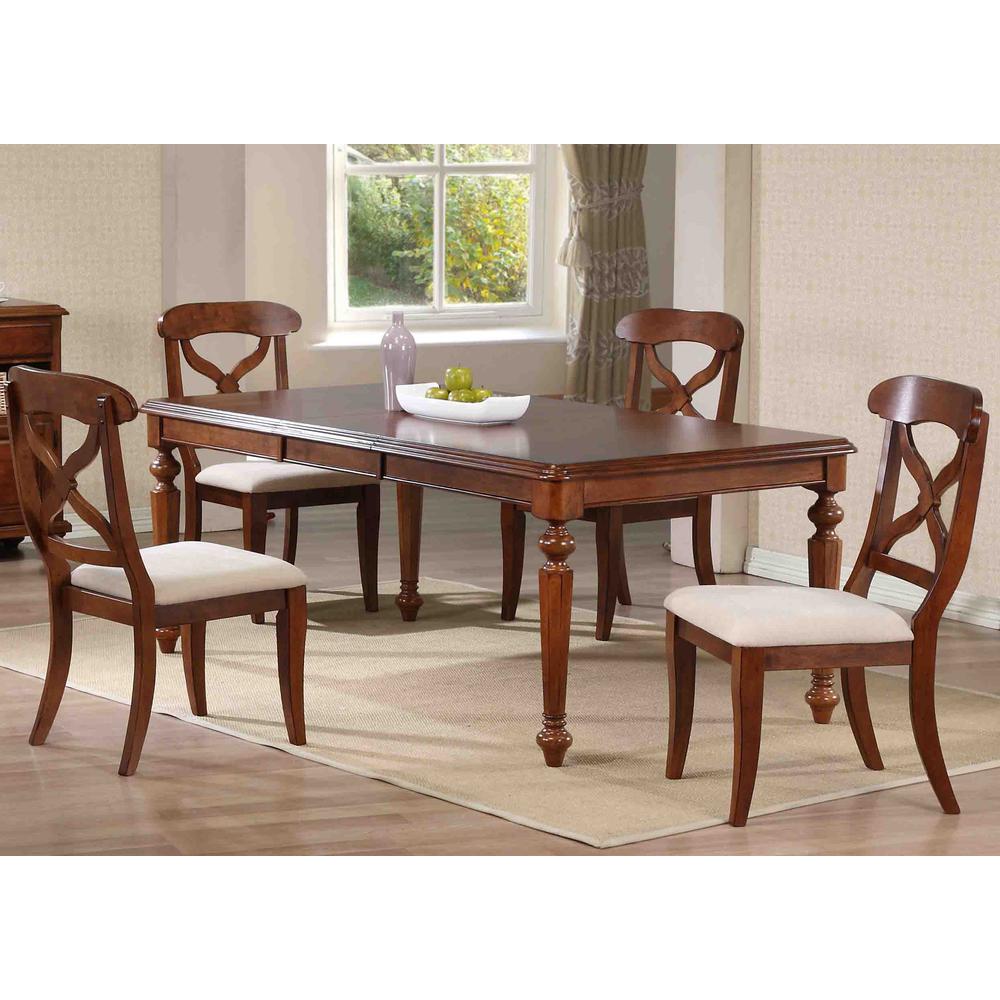 Andrews 5 Piece 58-76" Rectangular Butterfly Extendable Dining Set. Picture 1