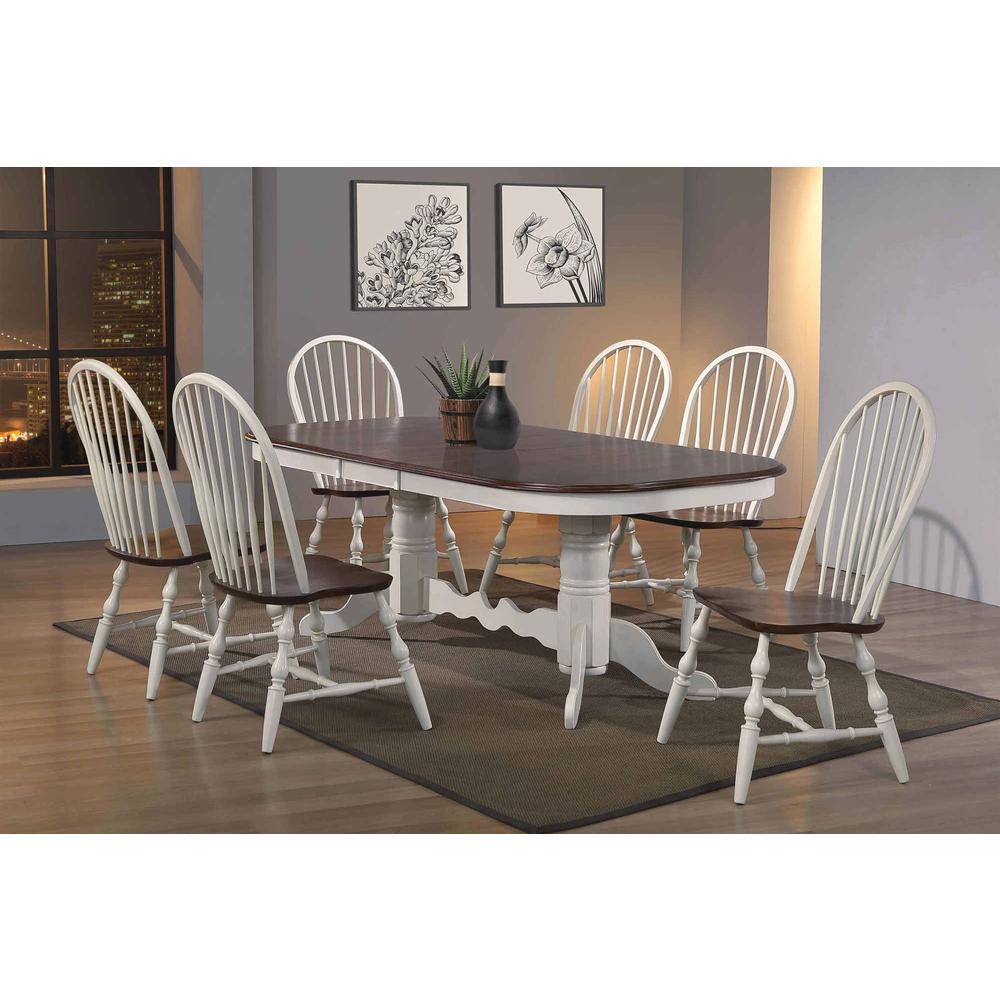 Andrews 7 Piece 96" Oval Double Pedestal Extendable Dining Set. Picture 1