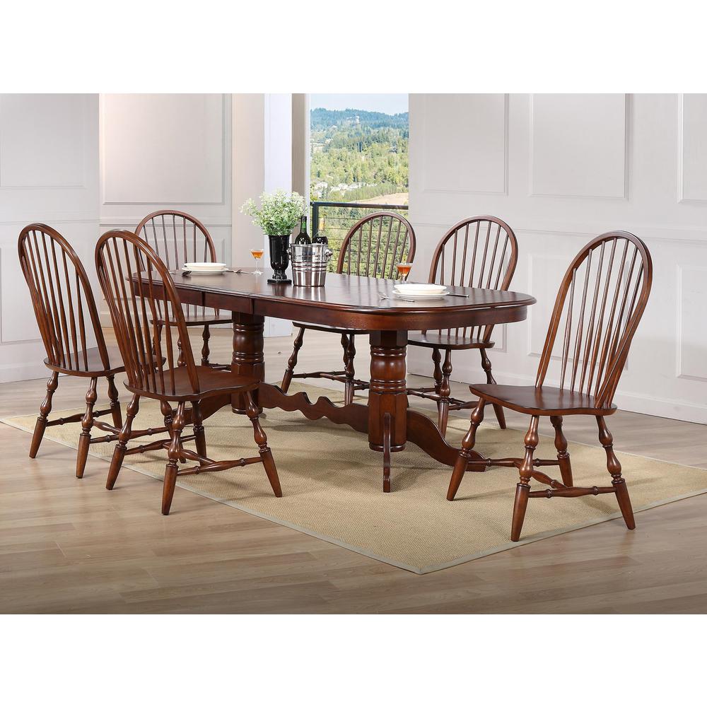 Andrews 7 Piece 96" Oval Double Pedestal Extendable Dining Set. Picture 7