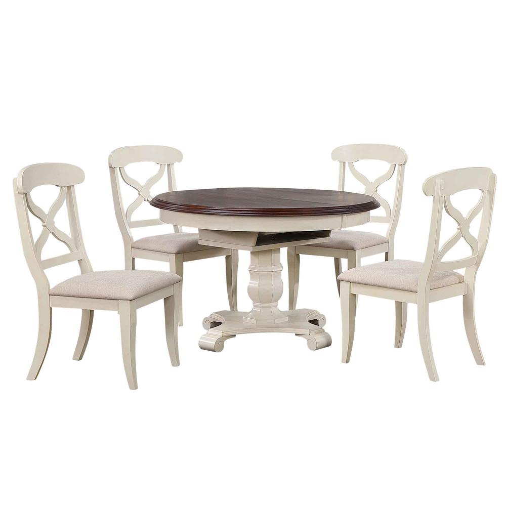 Andrews 5 Piece 48" Round or 66" Oval Extendable Dining Set. Picture 3