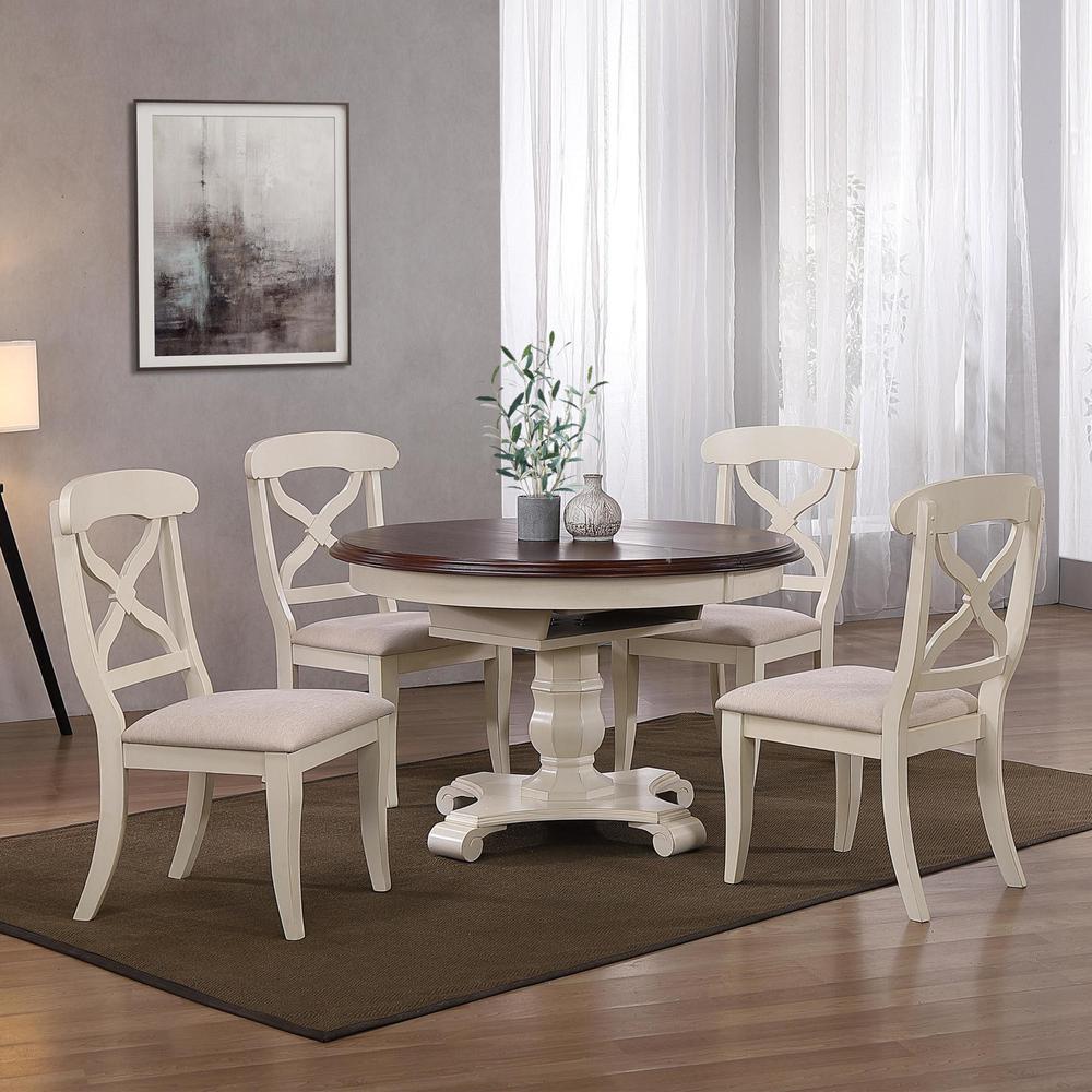 Andrews 5 Piece 48" Round or 66" Oval Extendable Dining Set. Picture 4