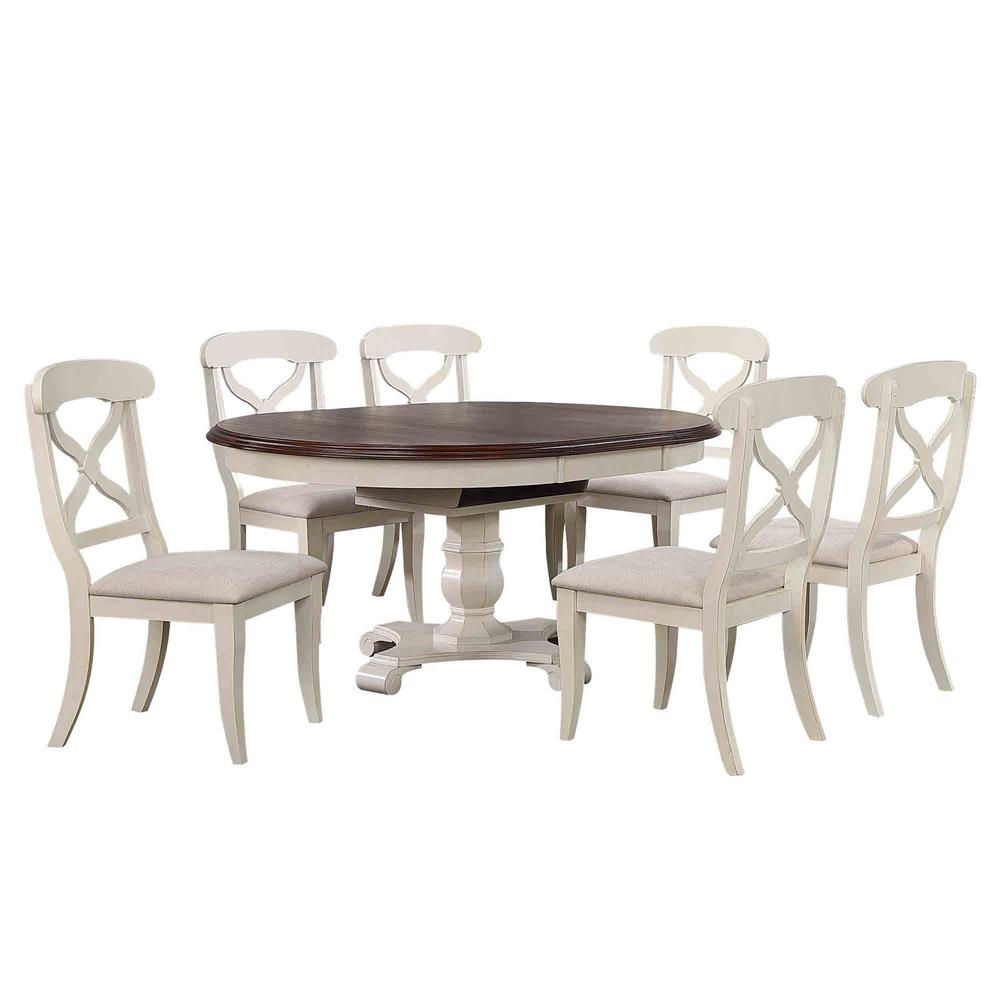 Andrews 7 Piece 48" Round or 66" Oval Extendable Dining Set. Picture 3