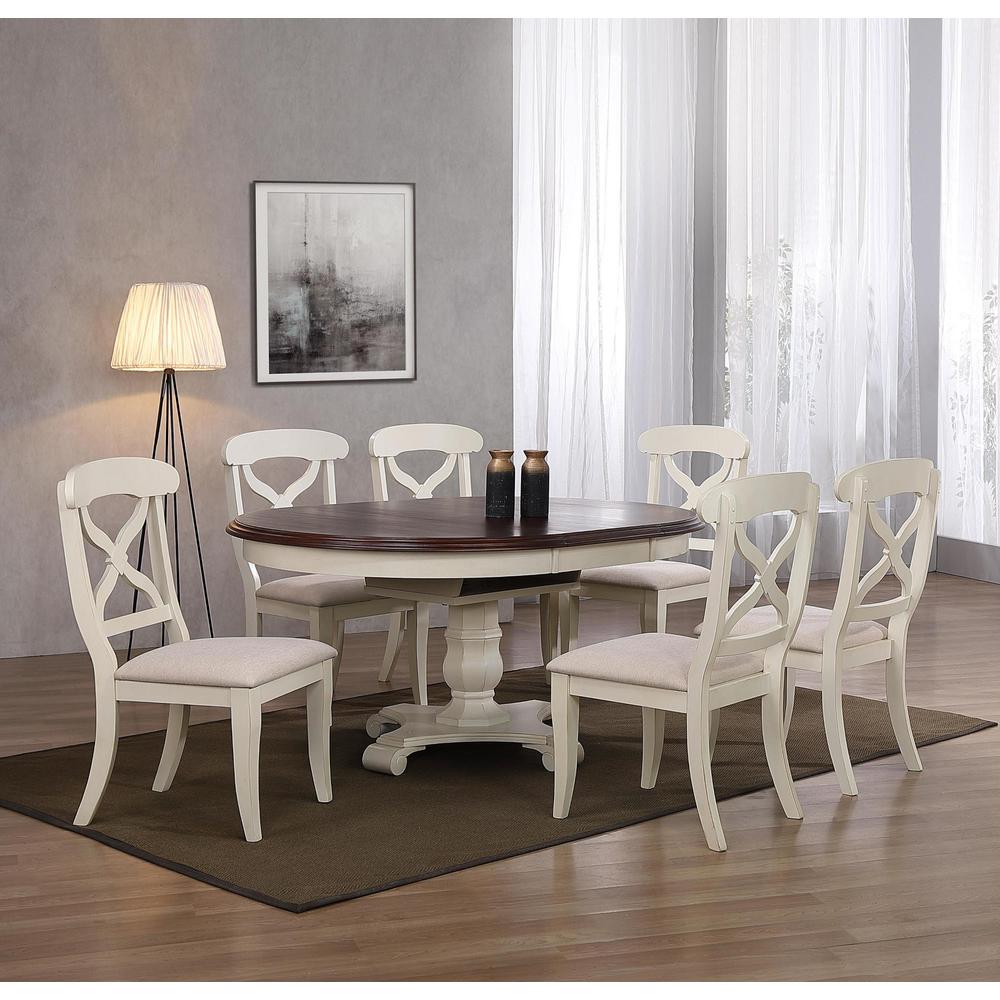 Andrews 7 Piece 48" Round or 66" Oval Extendable Dining Set. Picture 1