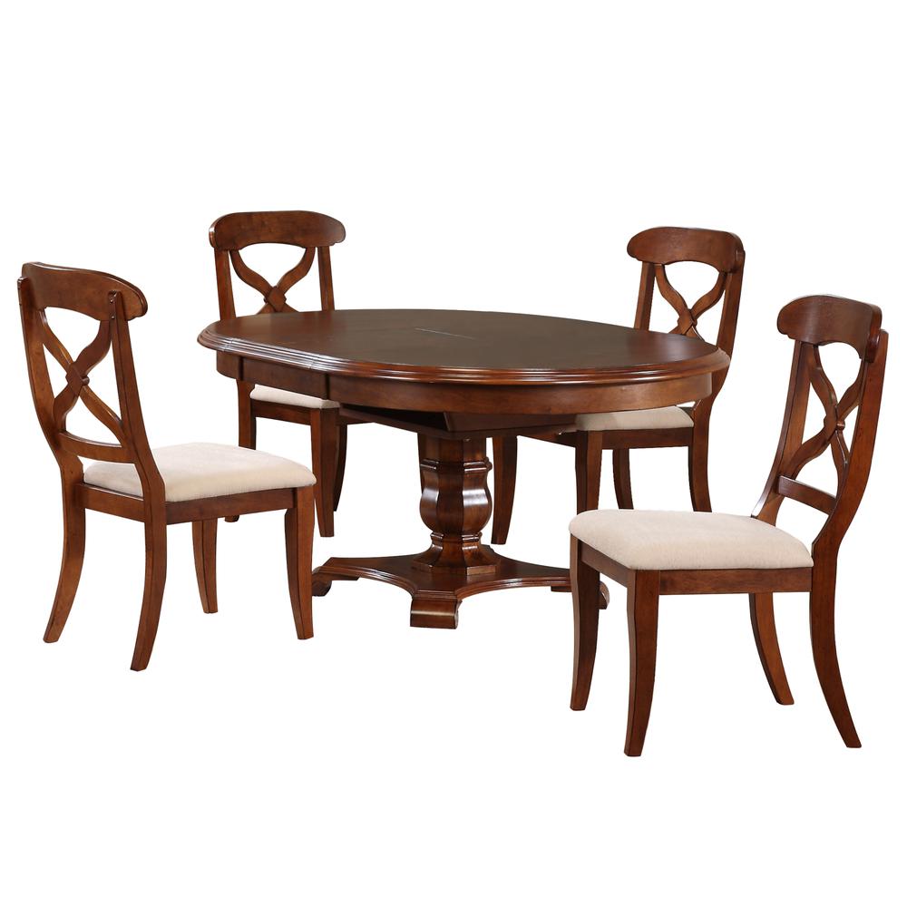 Andrews 5 Piece 48" Round or 66" Oval Extendable Dining Set. Picture 1