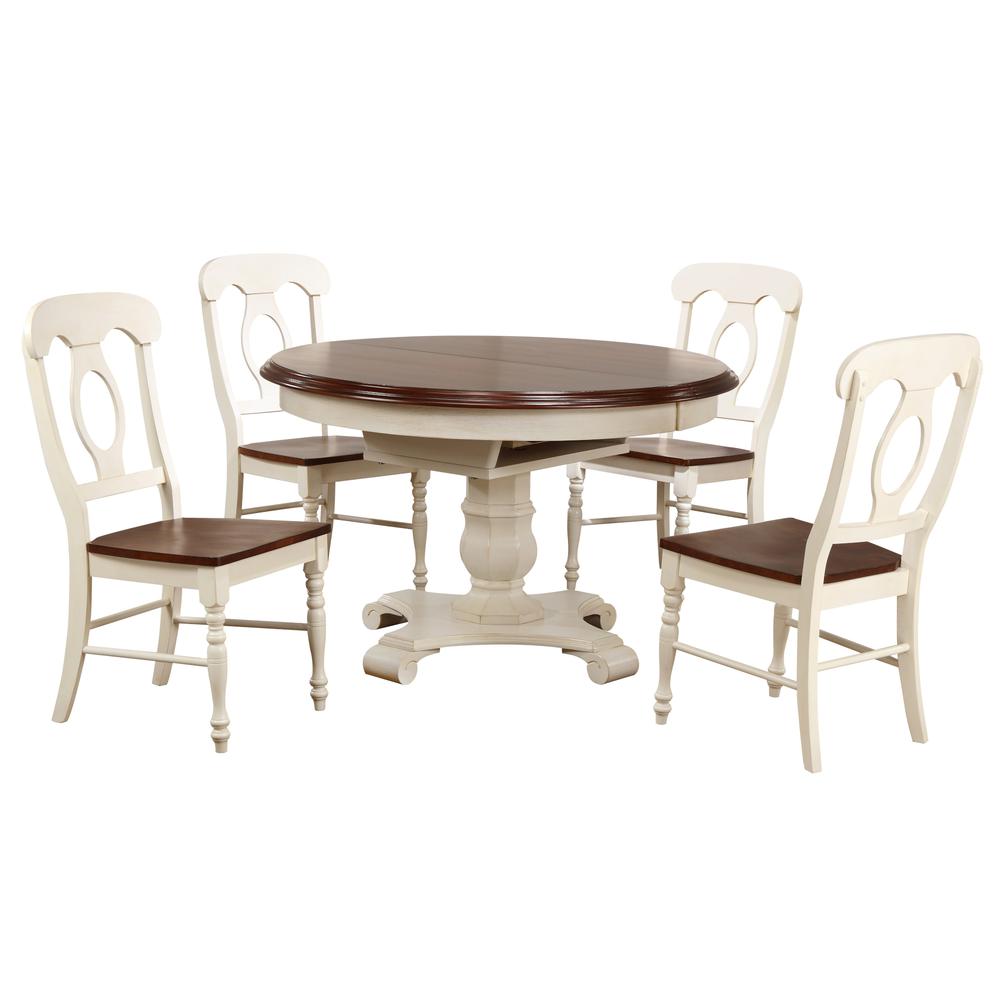 Andrews 5 Piece 48" Round or 66" Oval Extendable Dining Set. Picture 5