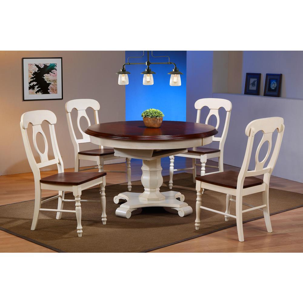 Andrews 5 Piece 48" Round or 66" Oval Extendable Dining Set. Picture 1