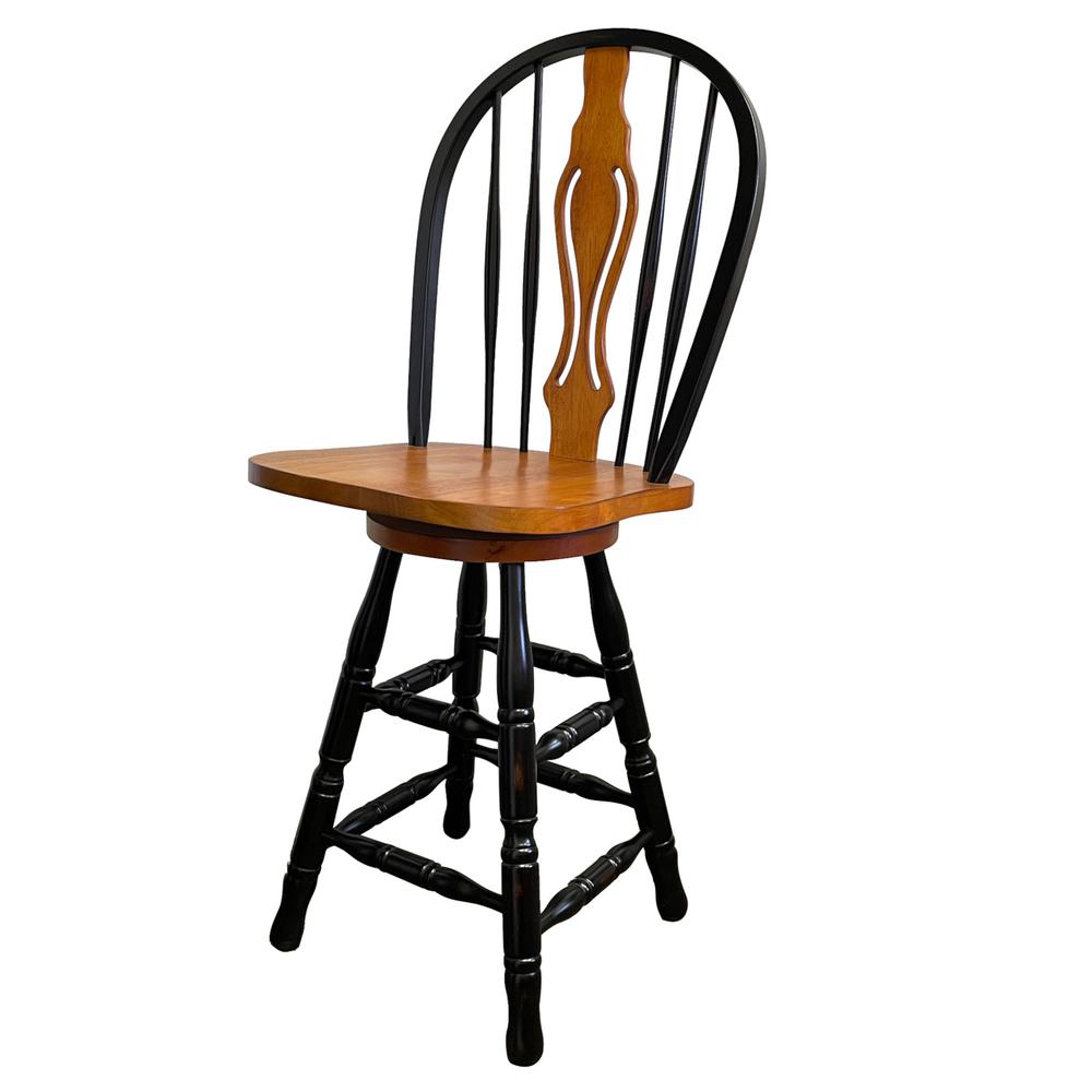 Black Cherry Selections 24" Keyhole Windsor Barstool. Picture 5