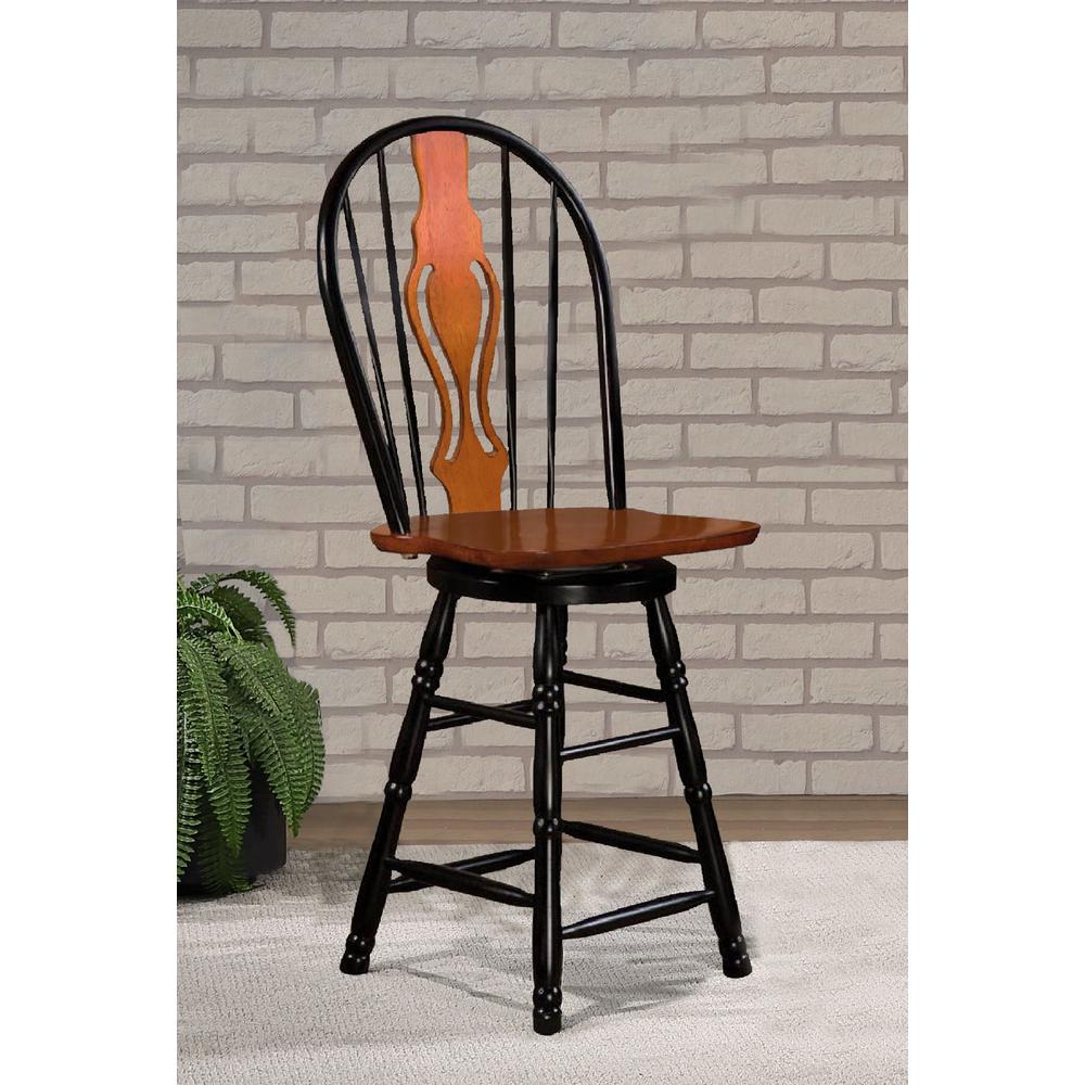 Black Cherry Selections 24" Keyhole Windsor Barstool. Picture 1
