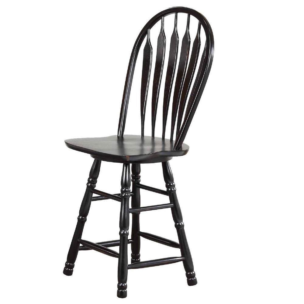 Sunset Trading Black Cherry Selections 24" Swivel Barstool | Counter Height Stool | Antique Black. Picture 3