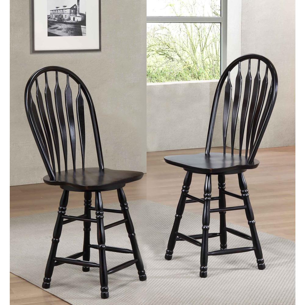 Sunset Trading Black Cherry Selections 24" Swivel Barstool | Counter Height Stool | Antique Black. Picture 2