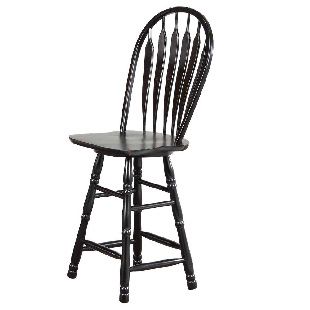Sunset Trading Black Cherry Selections 30" Swivel Barstool | Pub Height Stool | Antique Black. Picture 2
