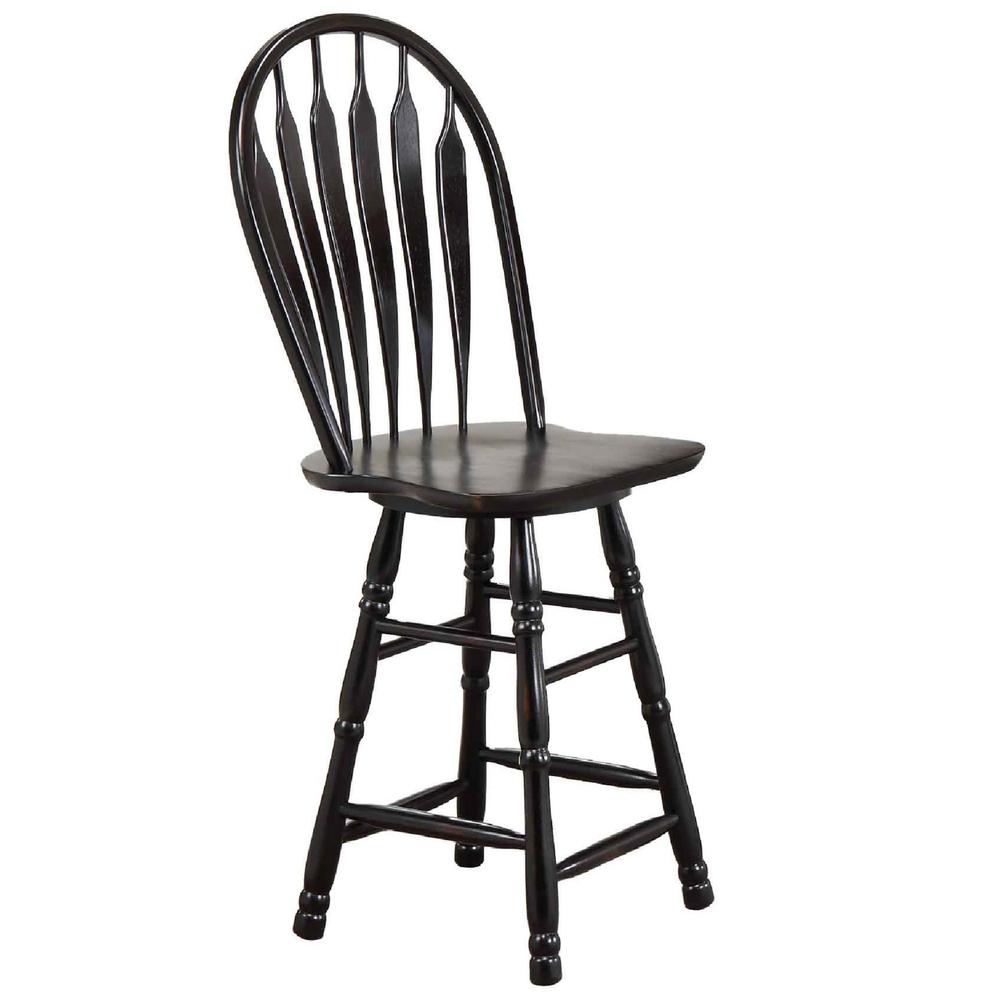 Sunset Trading Black Cherry Selections 30" Swivel Barstool | Pub Height Stool | Antique Black. Picture 3