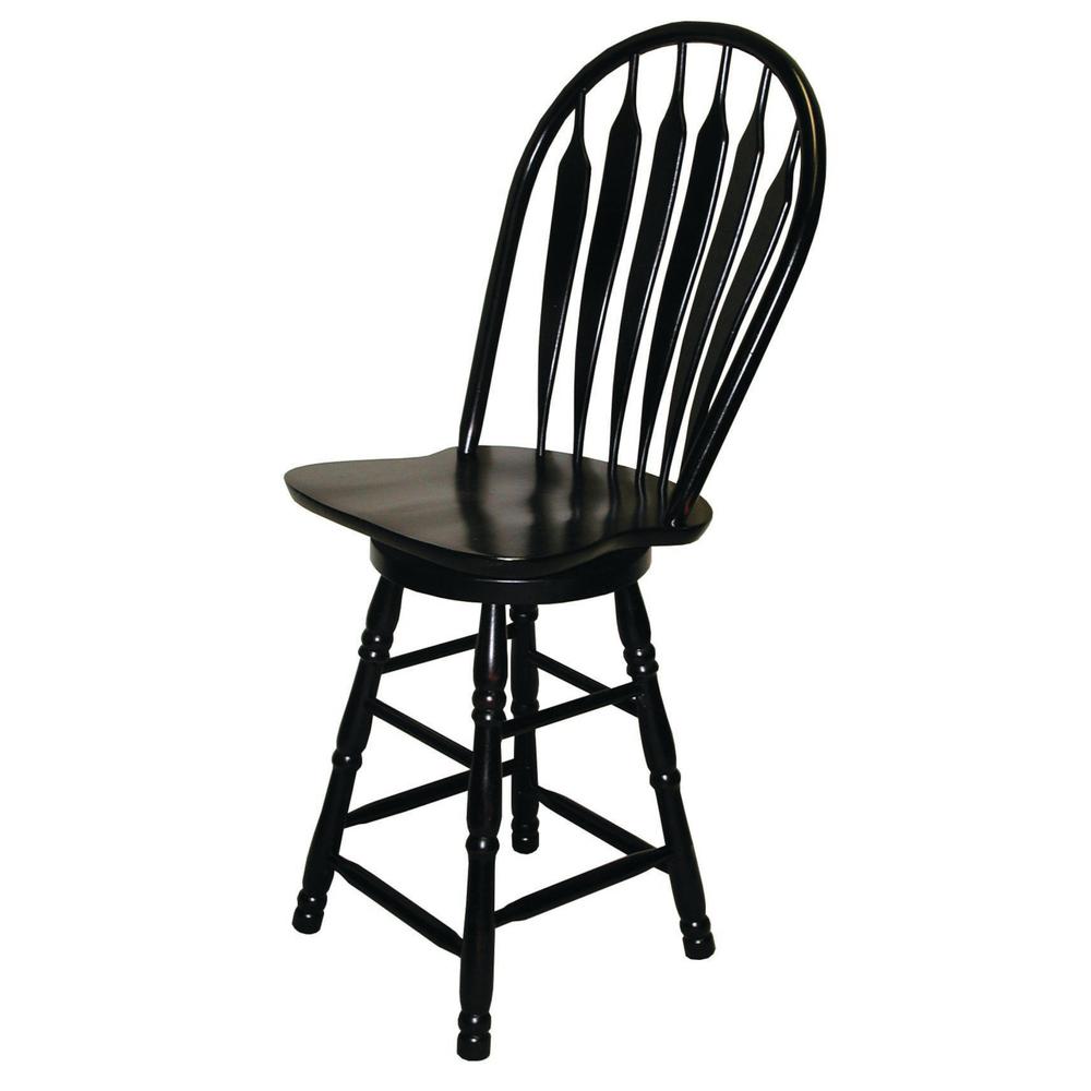 Sunset Trading Black Cherry Selections 30" Swivel Barstool | Pub Height Stool | Antique Black. Picture 4