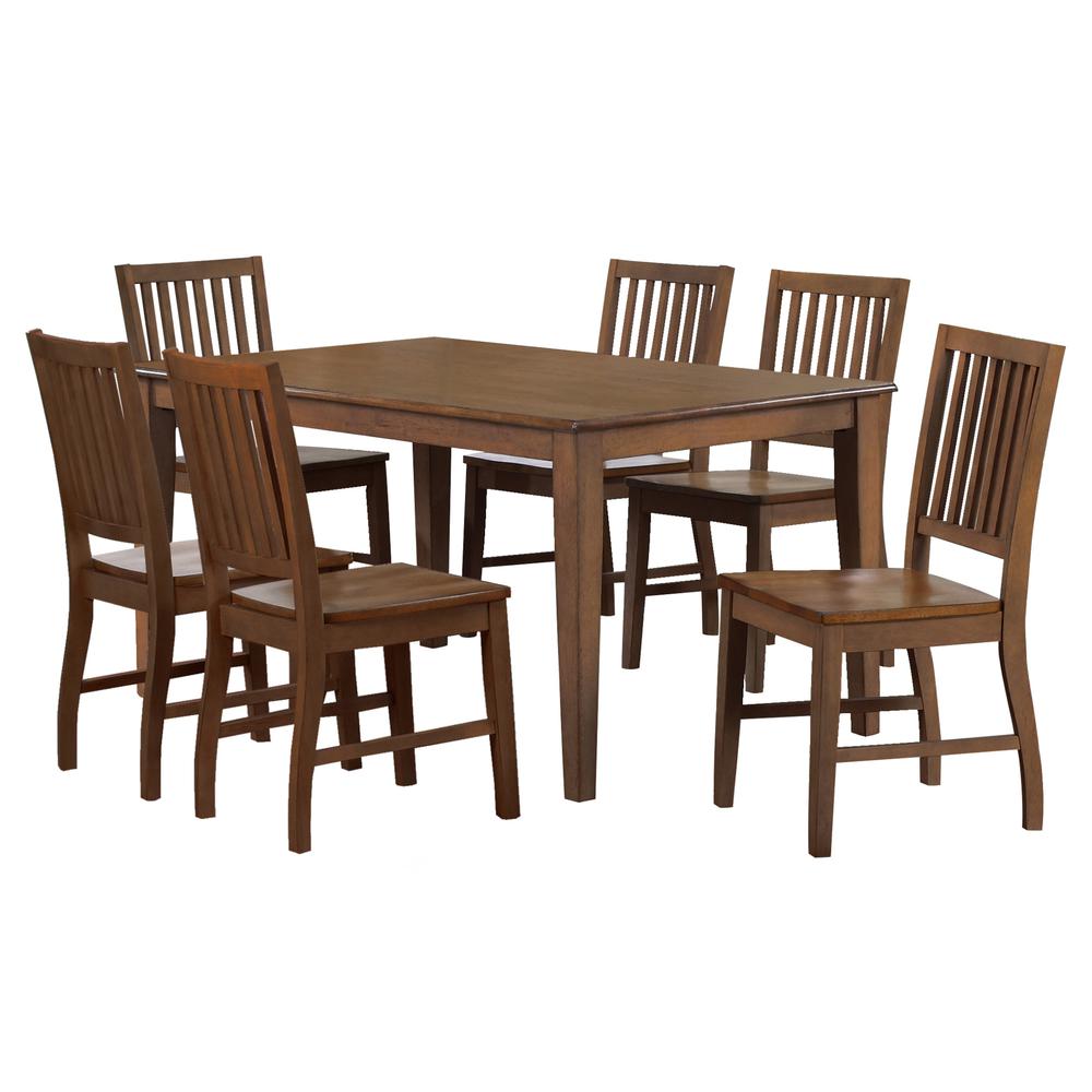 Simply Brook 7 Piece 60" Rectangular Table Dining Set. Picture 4
