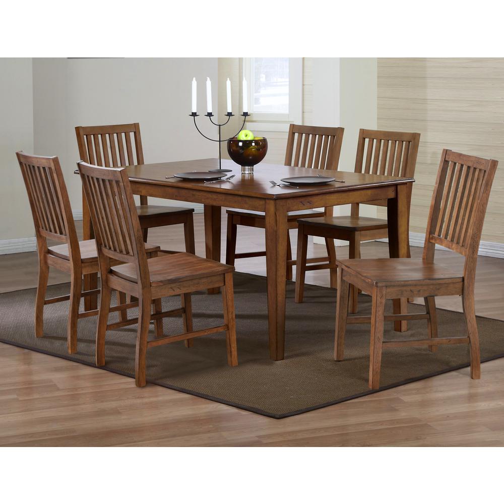 Simply Brook 7 Piece 60" Rectangular Table Dining Set. Picture 5