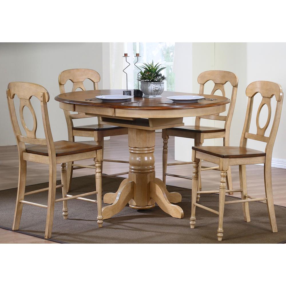 Brook 5 Piece 42" Round or 60" Oval Extendable Dining Set. Picture 4