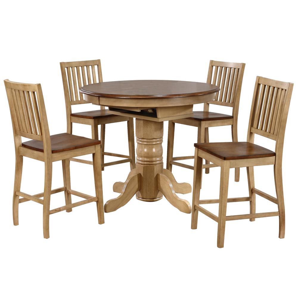 Brook 5 Piece 42" Round or 60" Oval Extendable Dining Set. Picture 2