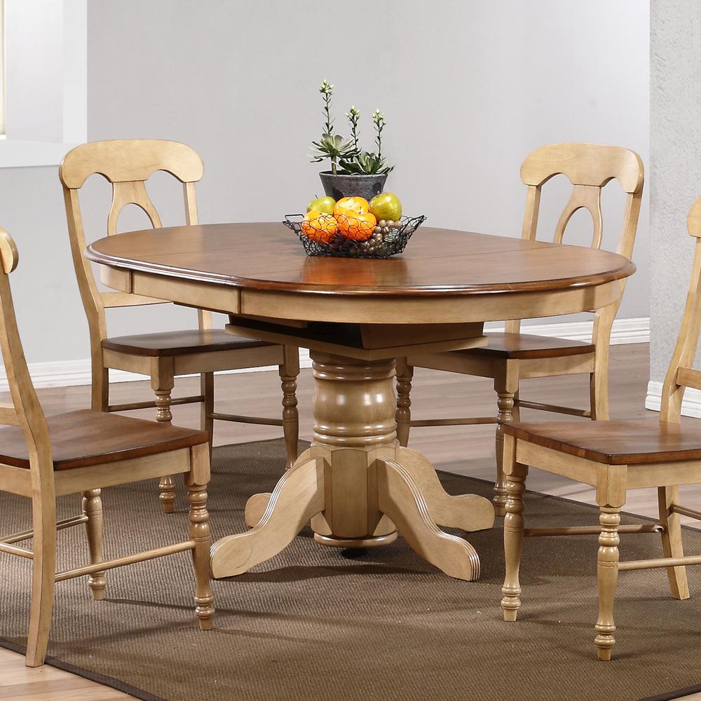 Brook 42" Round or 60" Oval Extendable Butterfly Dining Table. Picture 3