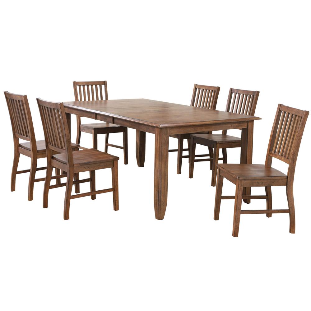 Simply Brook 7 Piece 72" Rectangular Extendable Table Dining Set. Picture 1