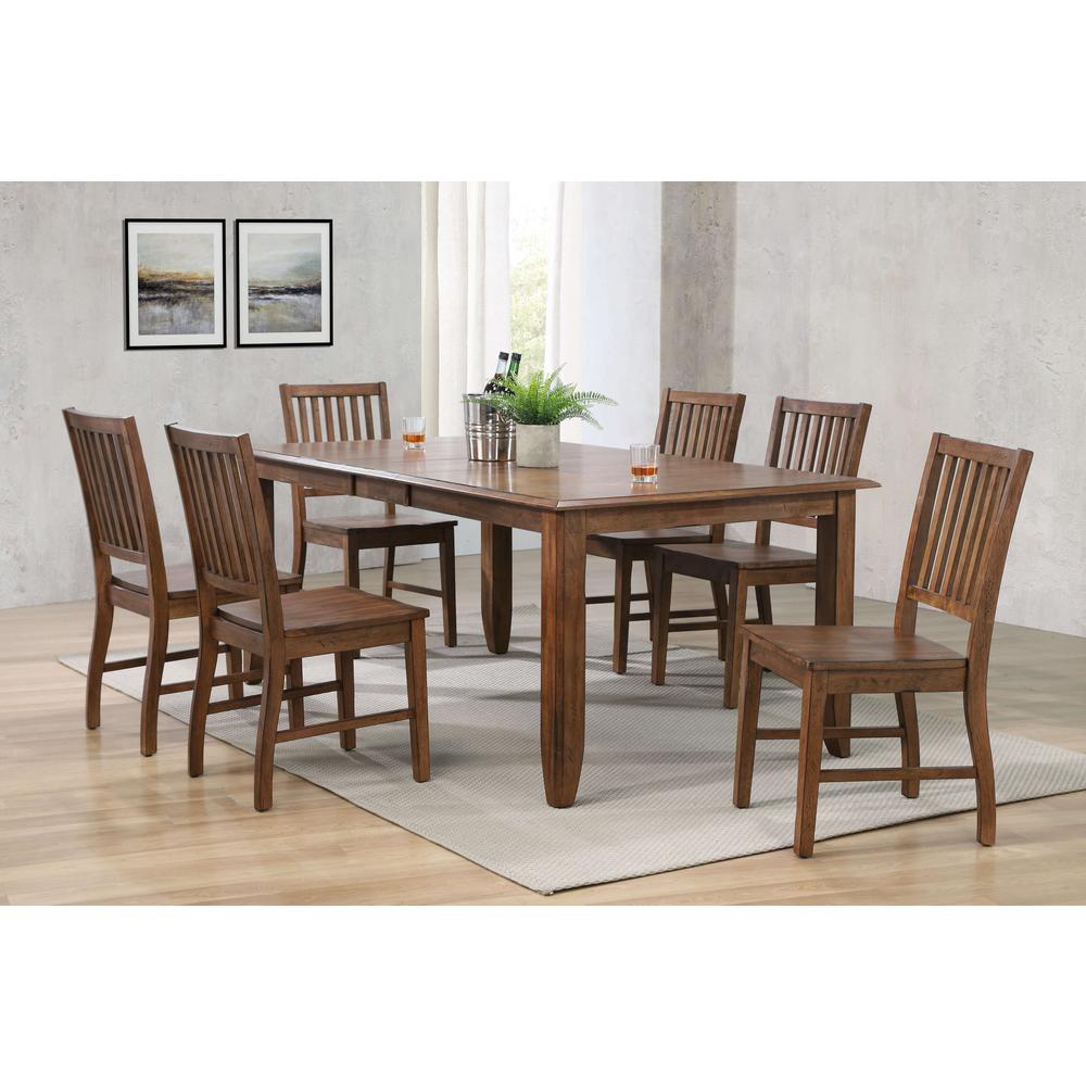Simply Brook 8 Piece 72" Rectangular Extendable Table Dining Set. Picture 1
