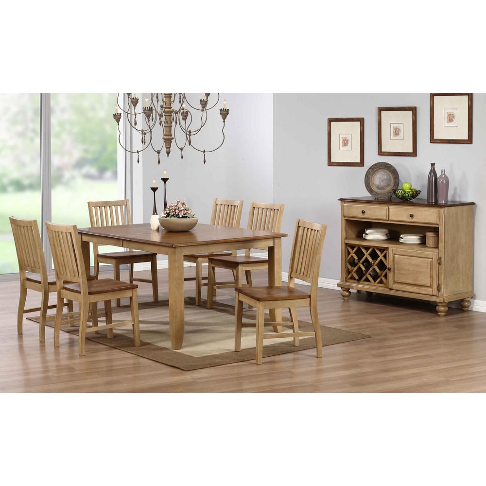 Brook 8 Piece 72" Rectangular Extendable Table Dining Set with Server. Picture 4