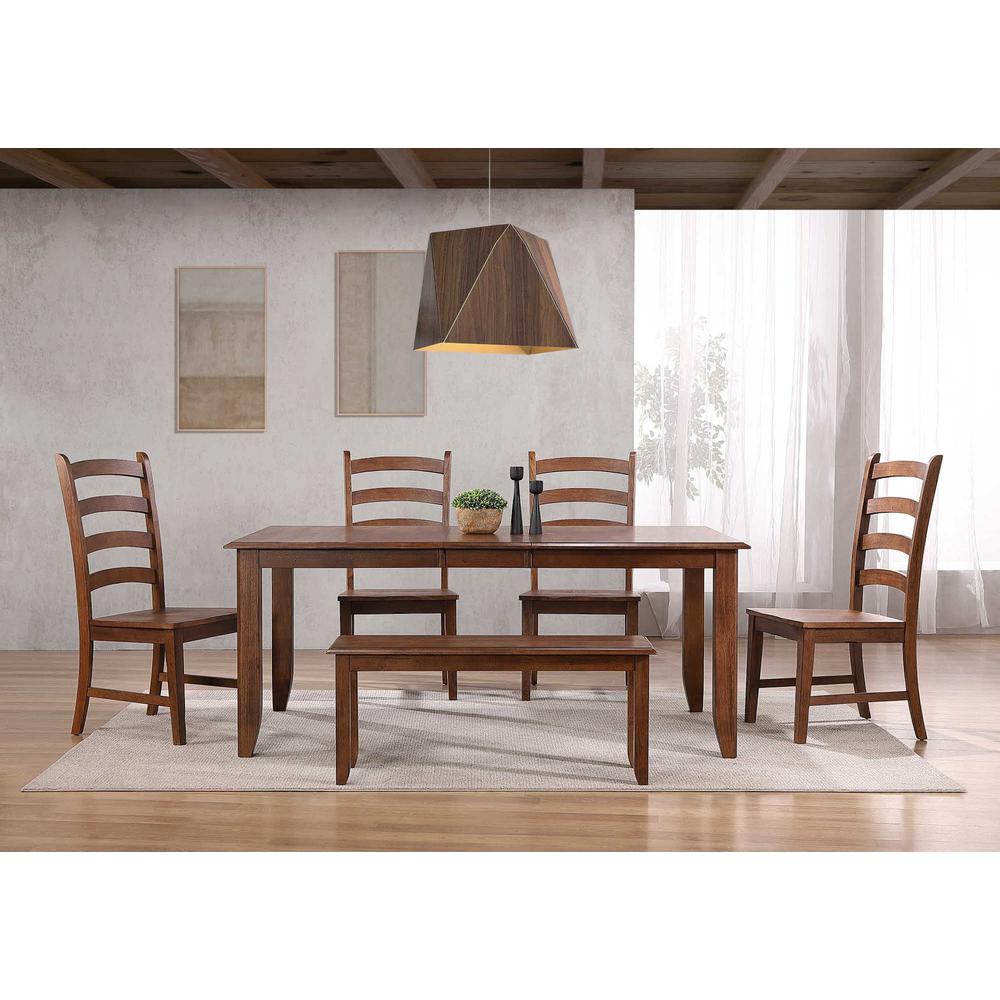 Simply Brook 6 Piece 72" Rectangular Extendable Table Dining Set with Bench. Picture 8