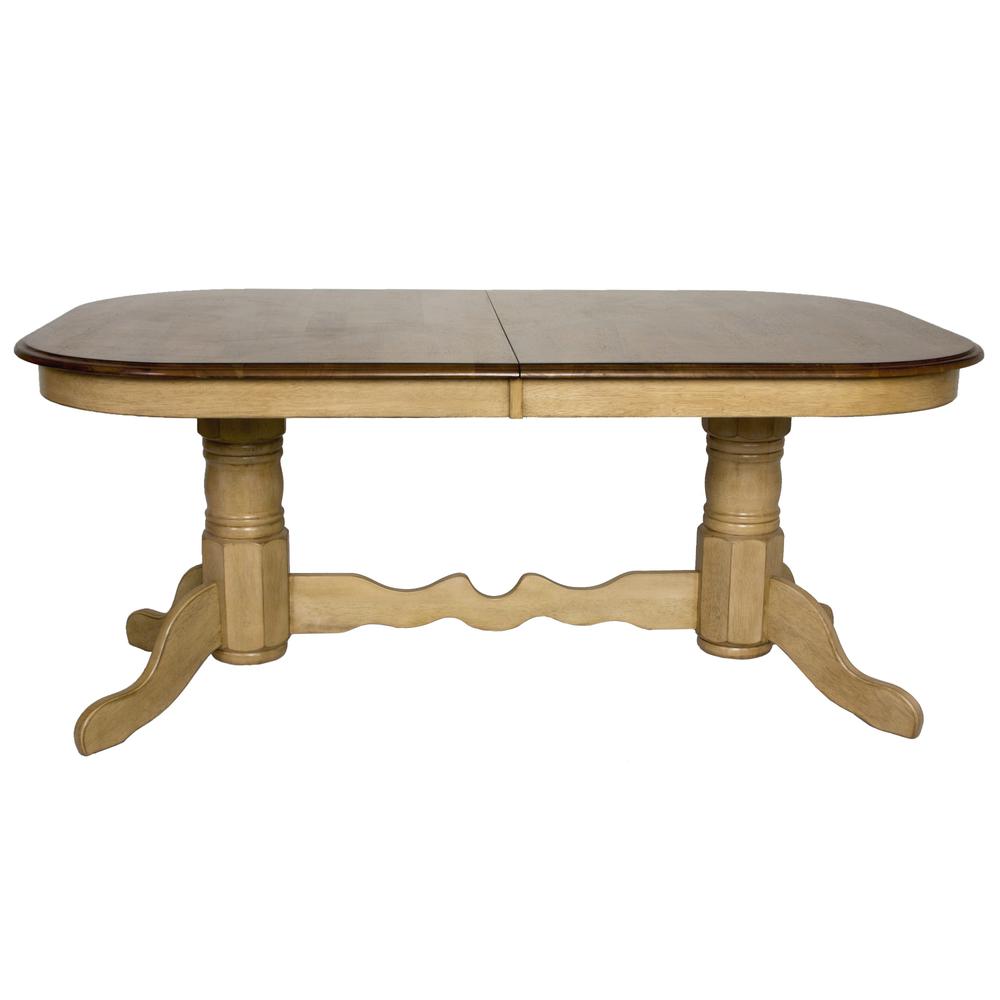 Brook 96" Oval Double Pedestal Extendable Dining Table. Picture 5