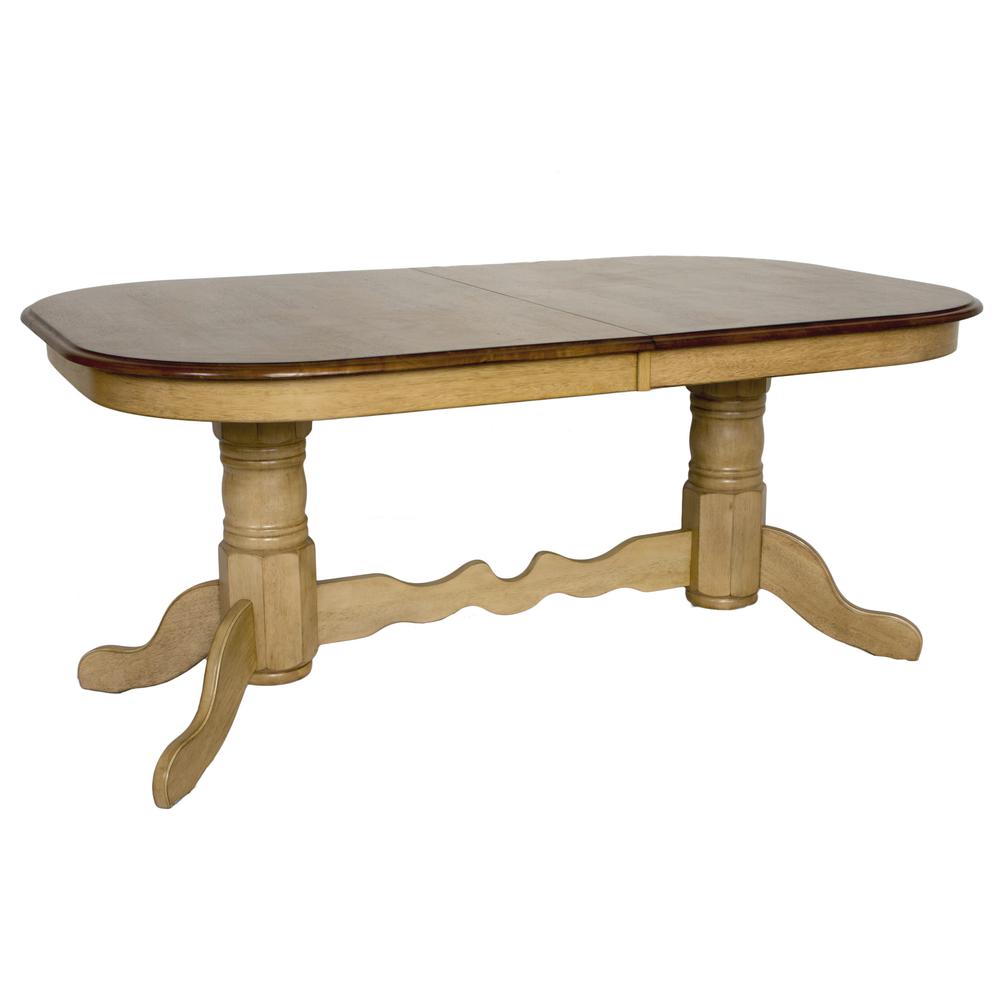 Brook 96" Oval Double Pedestal Extendable Dining Table. Picture 1