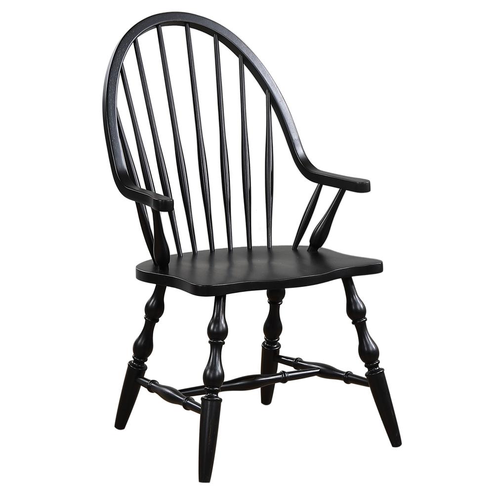Black Cherry Selections Windsor Spindleback Dining Chair with Arms. Picture 3